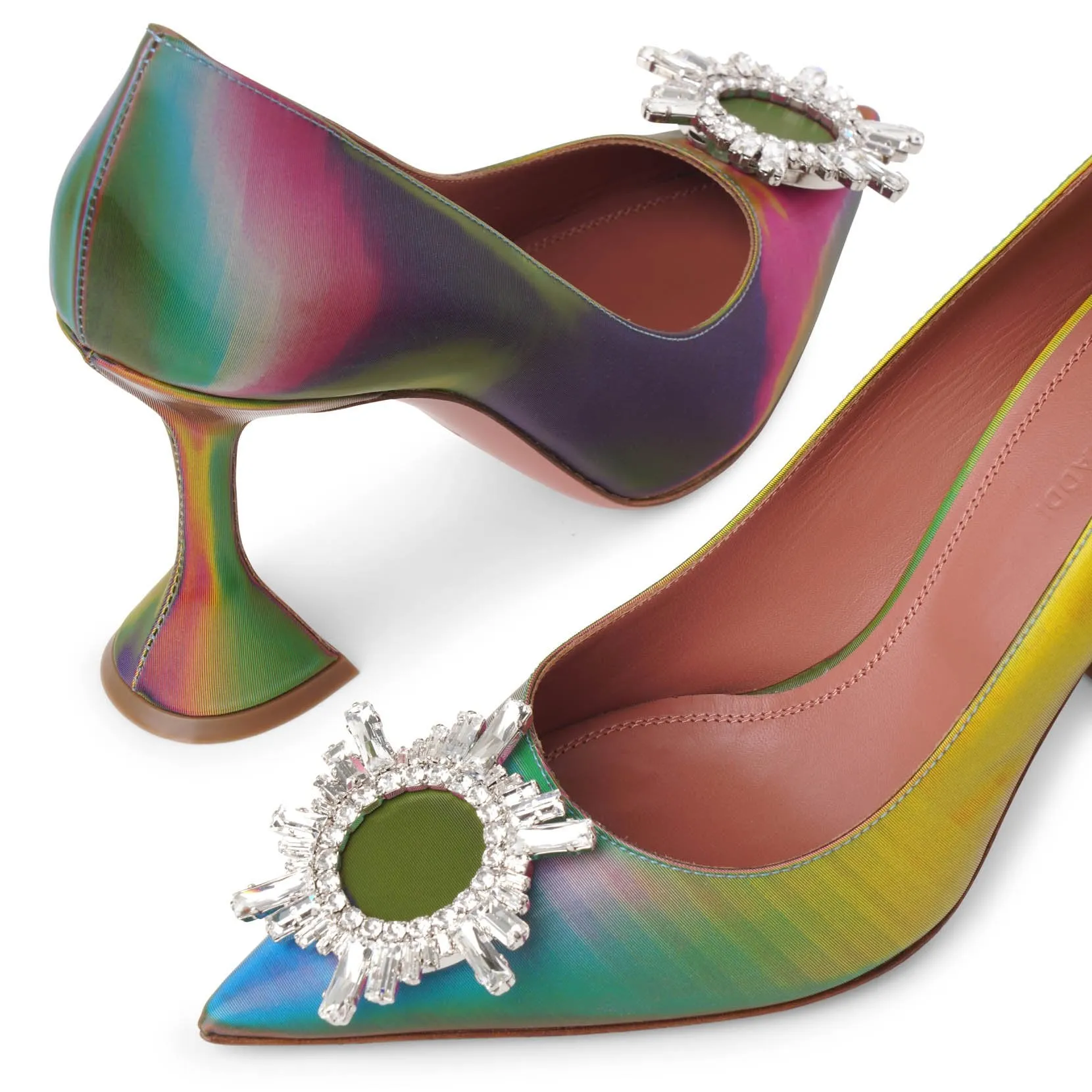 Begum crystal embellished leather pumps