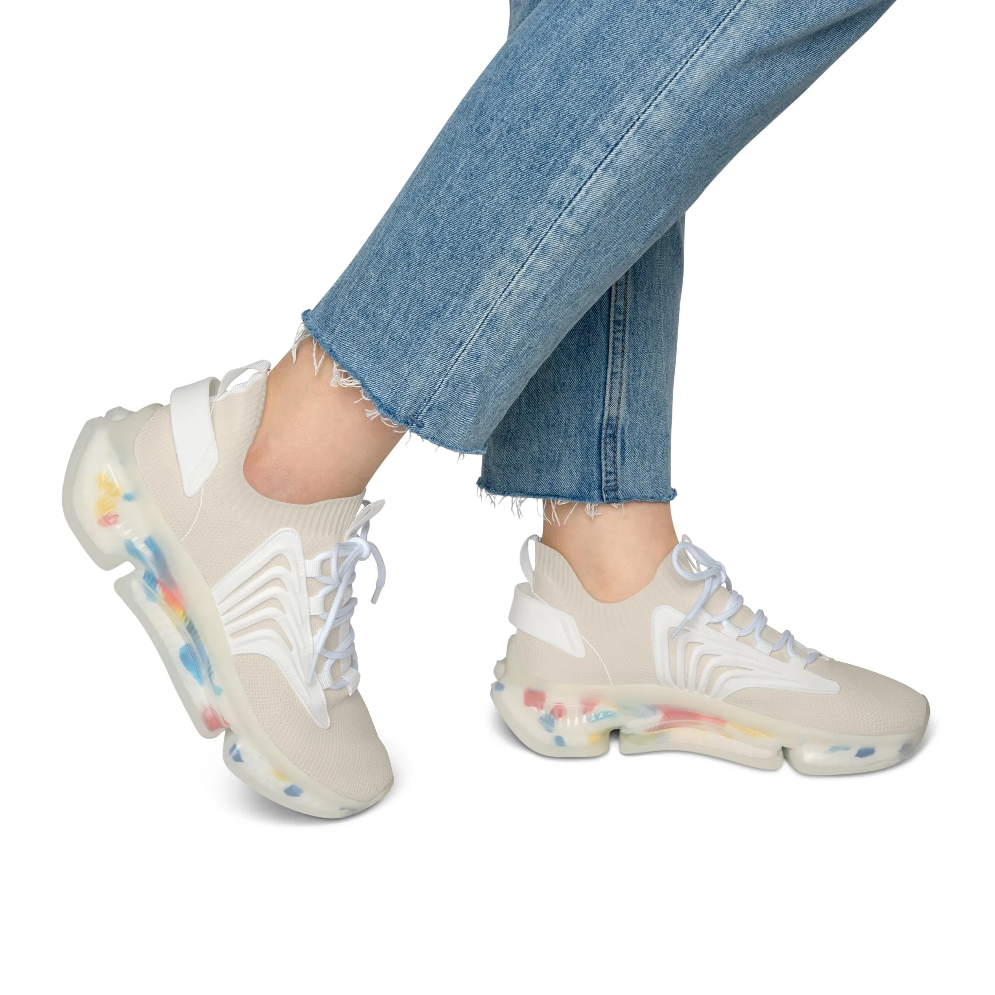 Beige Women's Mesh Sneakers