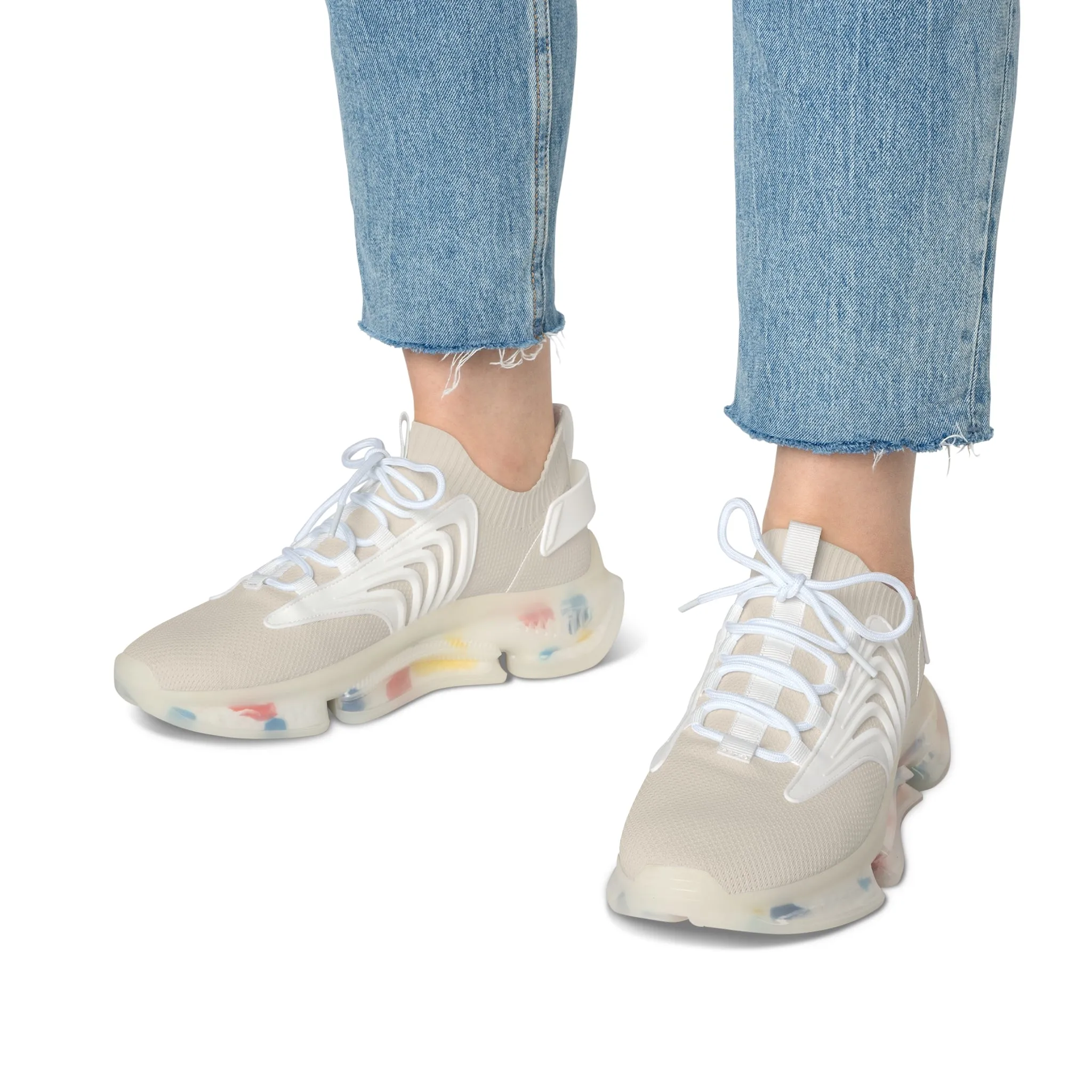 Beige Women's Mesh Sneakers
