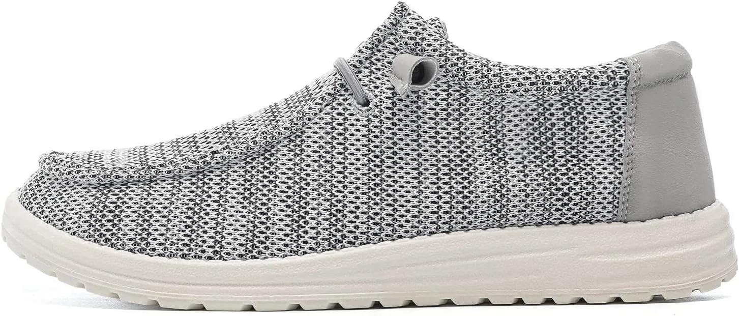 Betrue Mens Slip On Loafers Casual Shoes, Lightweight Comfortable Boat Shoes for Men, Mens Breathable Deck Canvas Shoe Non-Slip Lace Up Loafers Cloth Shoes