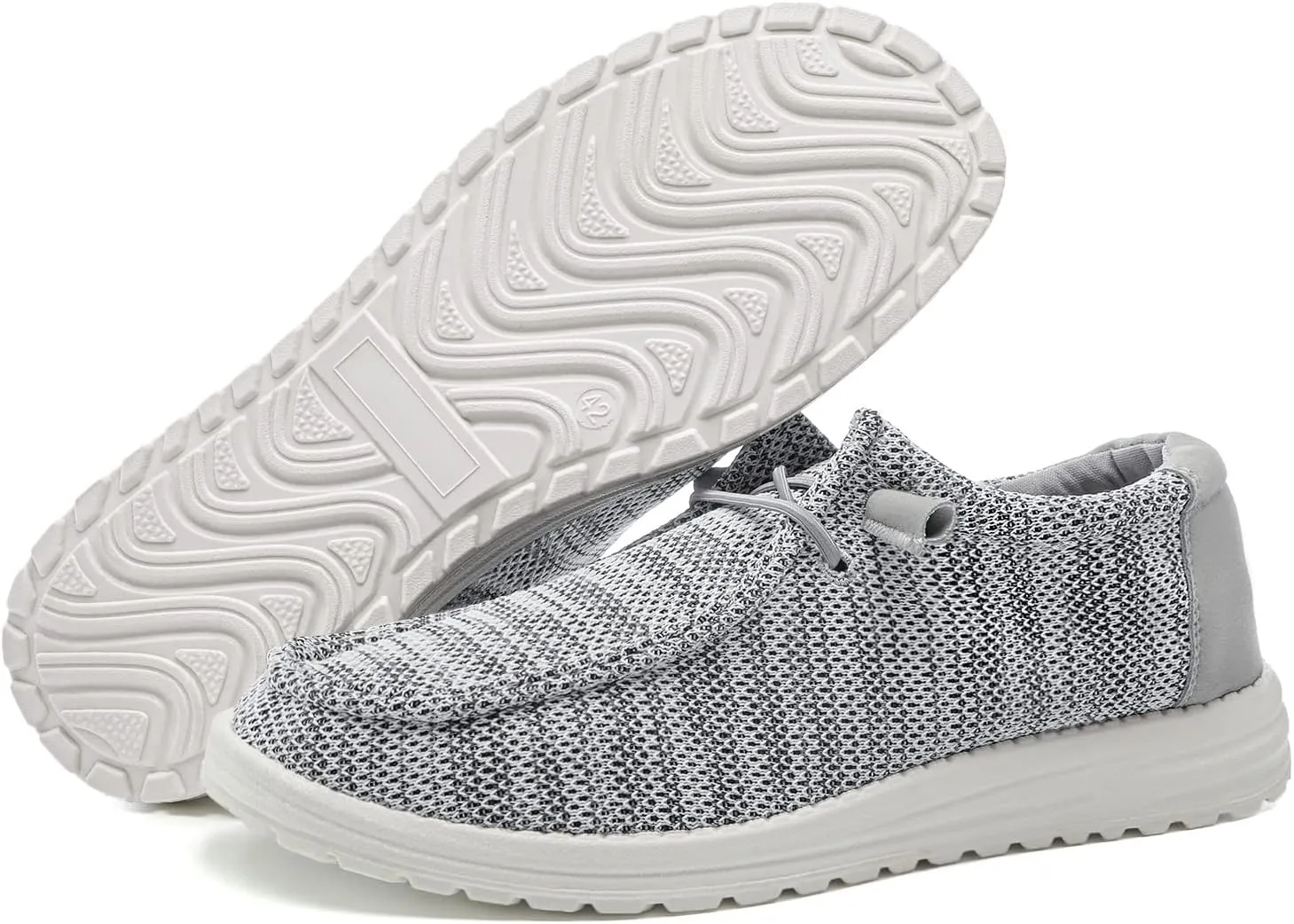 Betrue Mens Slip On Loafers Casual Shoes, Lightweight Comfortable Boat Shoes for Men, Mens Breathable Deck Canvas Shoe Non-Slip Lace Up Loafers Cloth Shoes