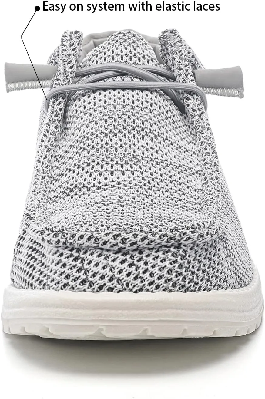 Betrue Mens Slip On Loafers Casual Shoes, Lightweight Comfortable Boat Shoes for Men, Mens Breathable Deck Canvas Shoe Non-Slip Lace Up Loafers Cloth Shoes