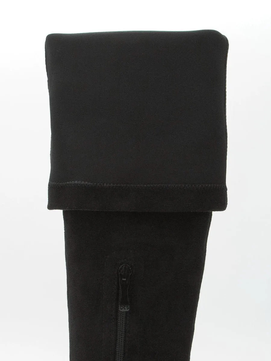 Betsy Black Faux Suede Womens Over the knee Boots