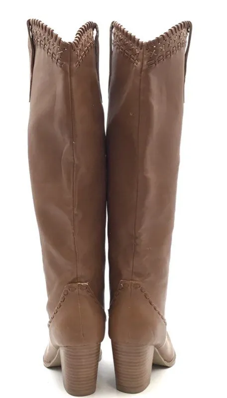 Billini Women's Finley Brown Pointed-Toe Knee High Cowgirl Western Boots - Sz 9