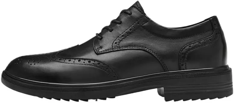 Black Breathable Business Lace-Up Leather Shoes Men's Daily Casual Walking Shoes British Style Luxury Oxfords