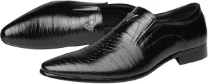 Black Dress Shoes Men Slip On Black British Business Shoe Pointed Toe Formal Leather Shoes Wedding Shoes for A Suit Modern Dress Shoes