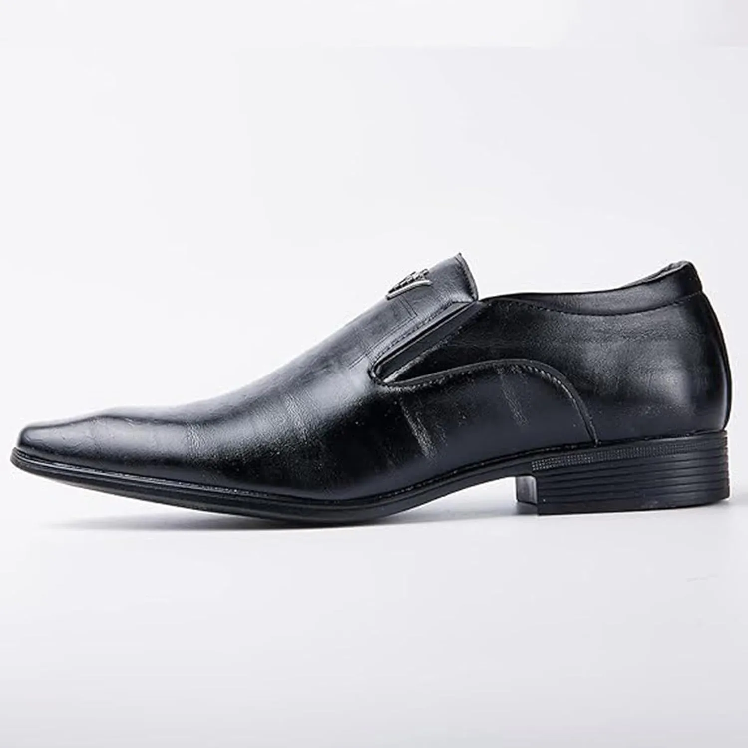 Black Dress Shoes Men Slip On Black British Business Shoe Pointed Toe Formal Leather Shoes Wedding Shoes for A Suit Modern Dress Shoes