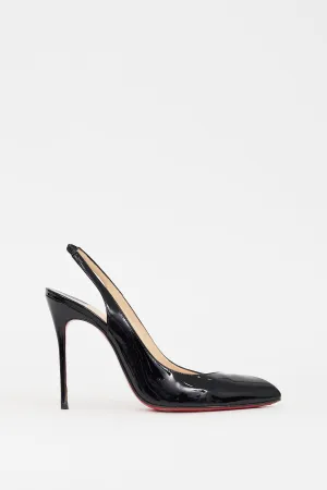 Black Patent Leather Fleuve 110 Slingback Pump