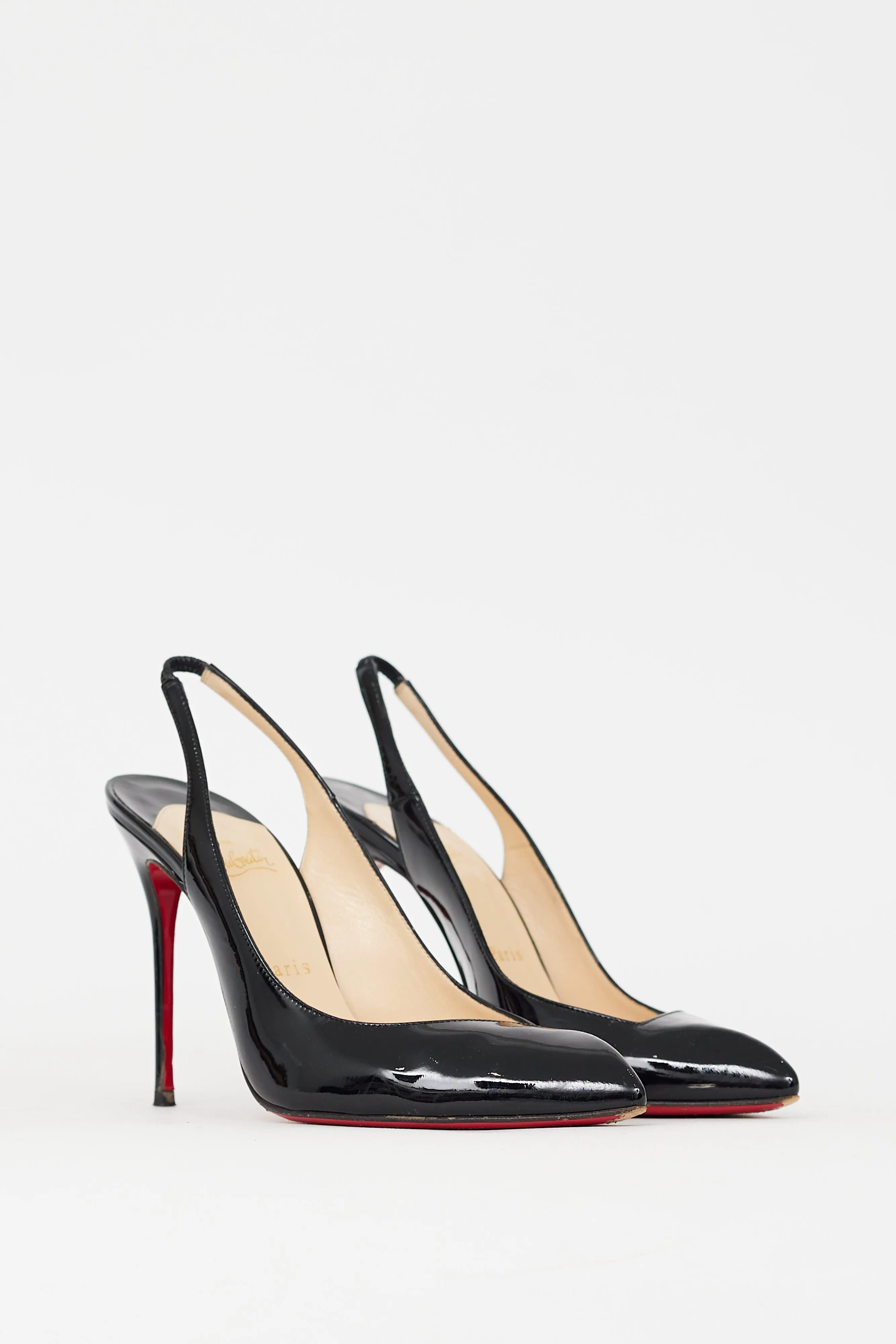 Black Patent Leather Fleuve 110 Slingback Pump