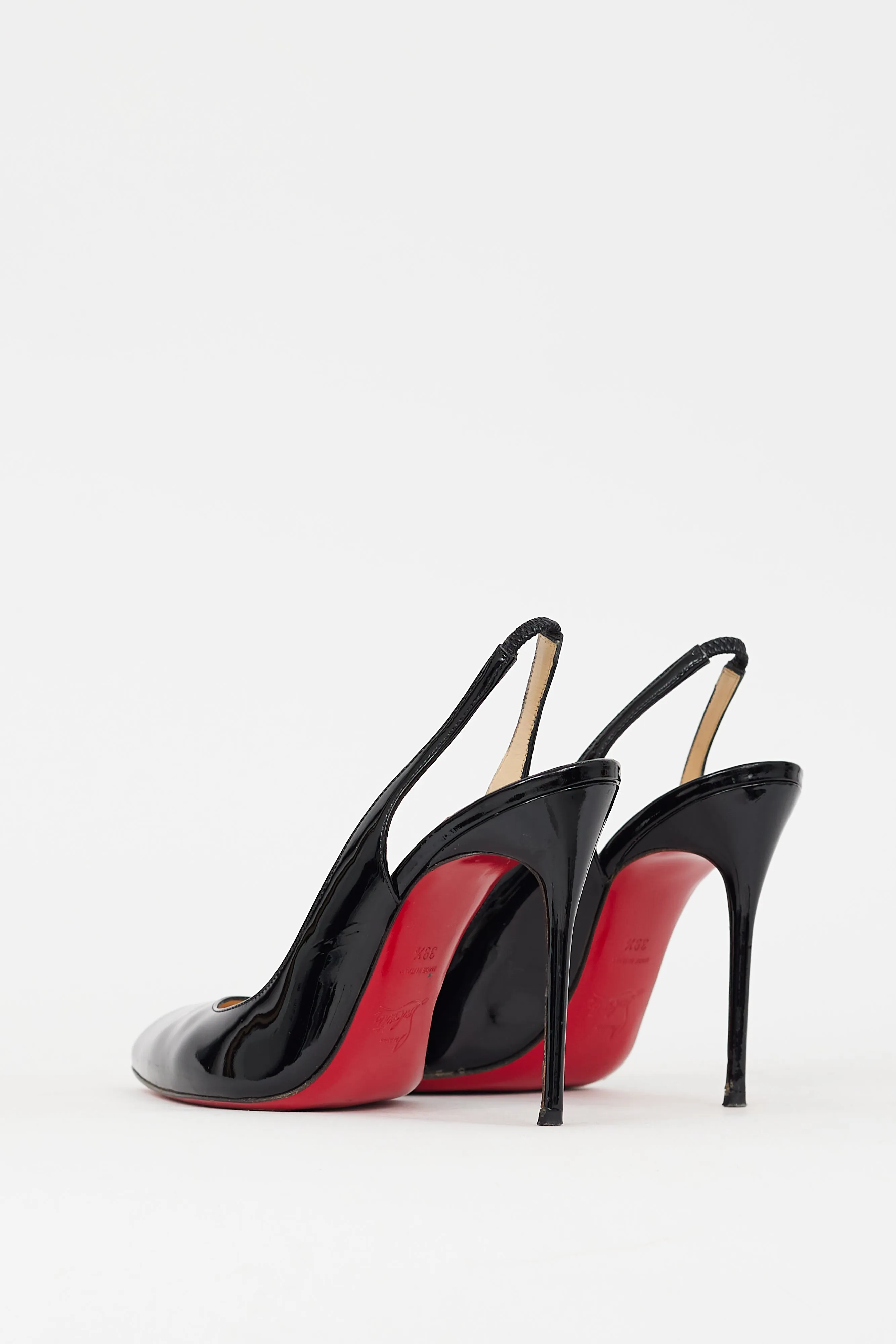 Black Patent Leather Fleuve 110 Slingback Pump