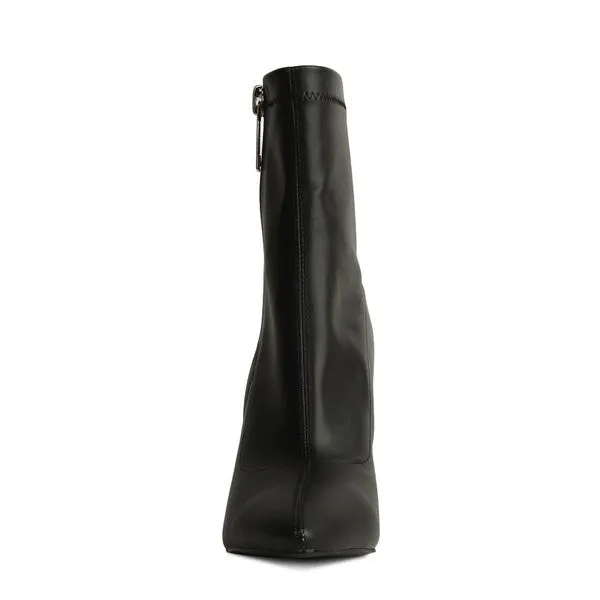 Black Pointed Toe High Ankle Boots