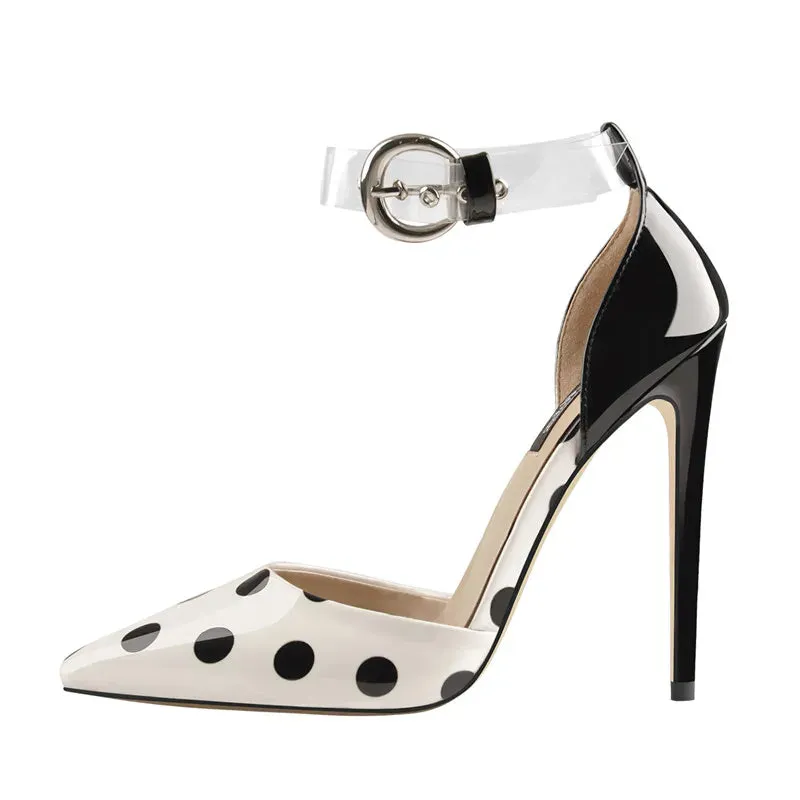 Black Polka Dot Stiletto Pumps