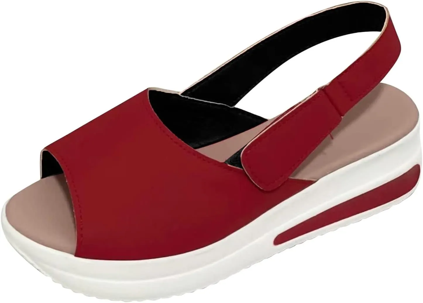 Black Sandals Women Wedge, Women's 2023 Peep Toe Platform Sandals Shoes Wedges Ankle Buckle Ladies Flip Flops
