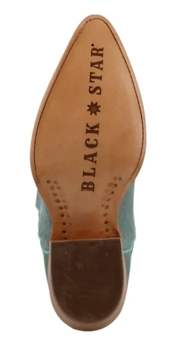 Black Star Women's Dusty Turquoise Sierra Almond Toe Cowgirl Boots WBAL004