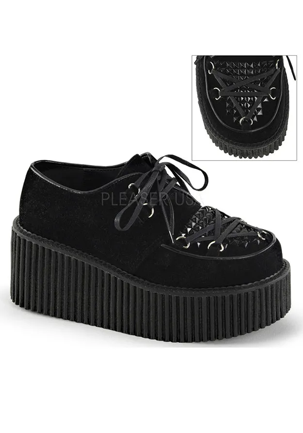 Black Vegan Suede Pentagram Creepers