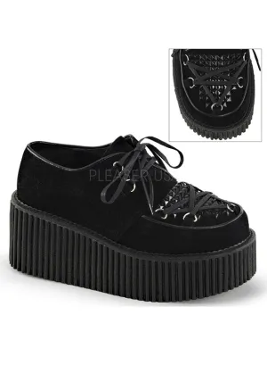 Black Vegan Suede Pentagram Creepers