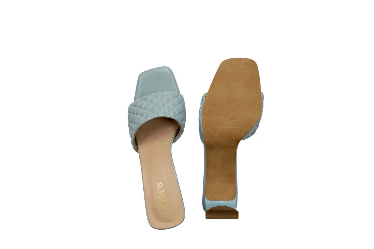 Blue Fancy Quilted T-Heels for Women