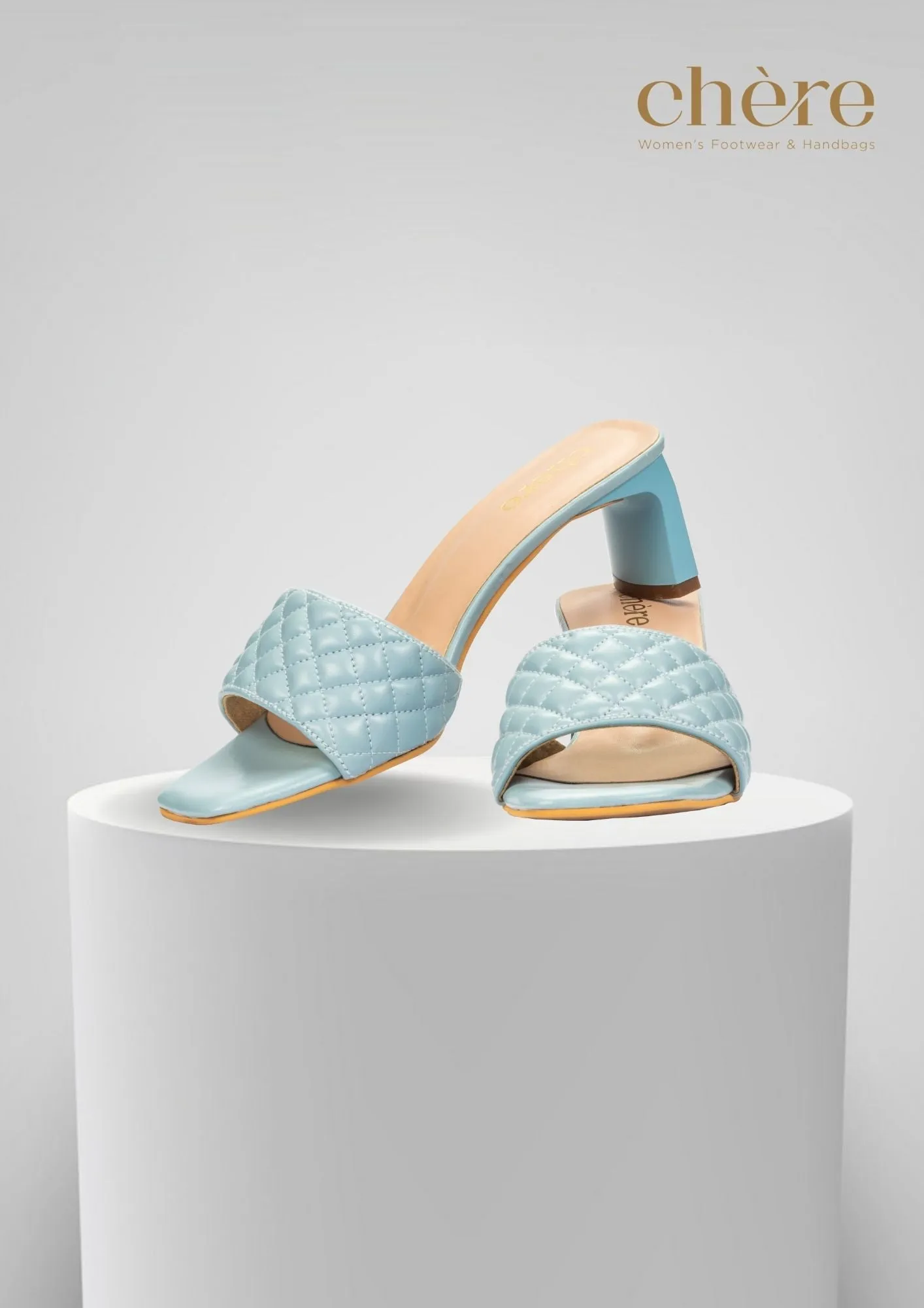 Blue Fancy Quilted T-Heels for Women