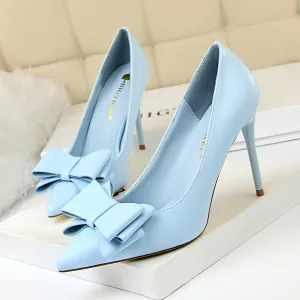Bowtie High Heel Pointed Toe Pumps