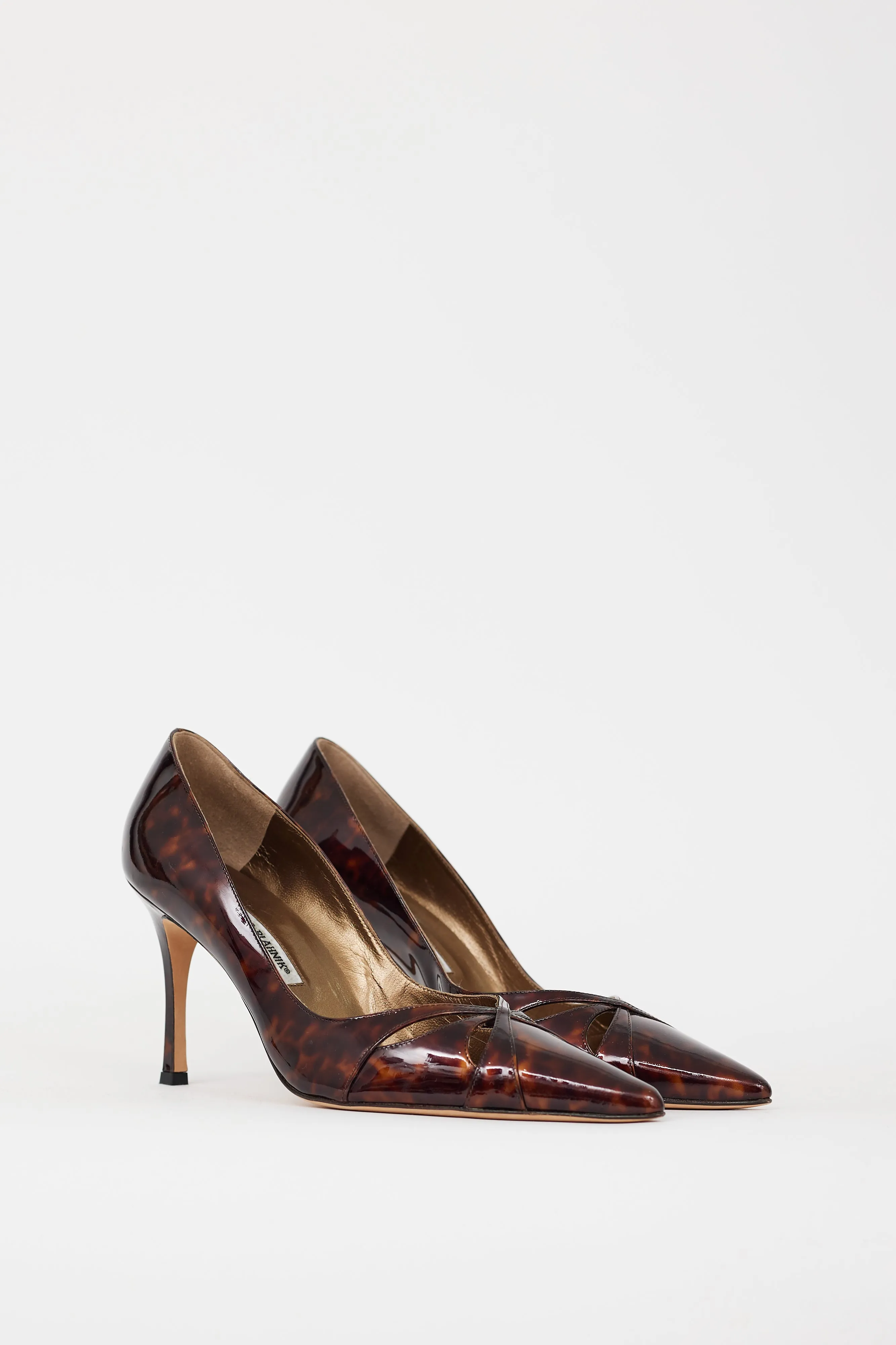 Brown Patent Leather Pointed Toe Pump