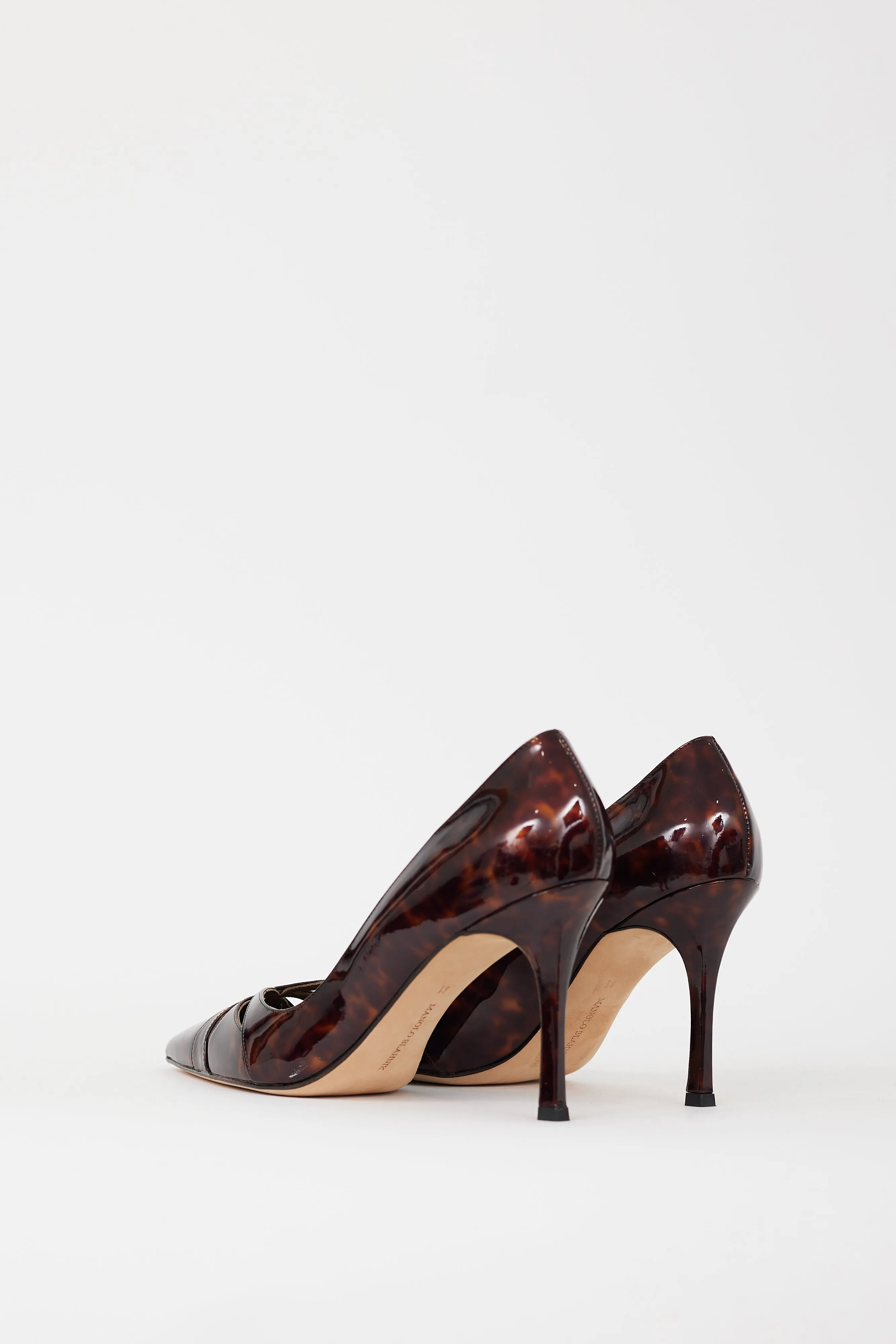 Brown Patent Leather Pointed Toe Pump