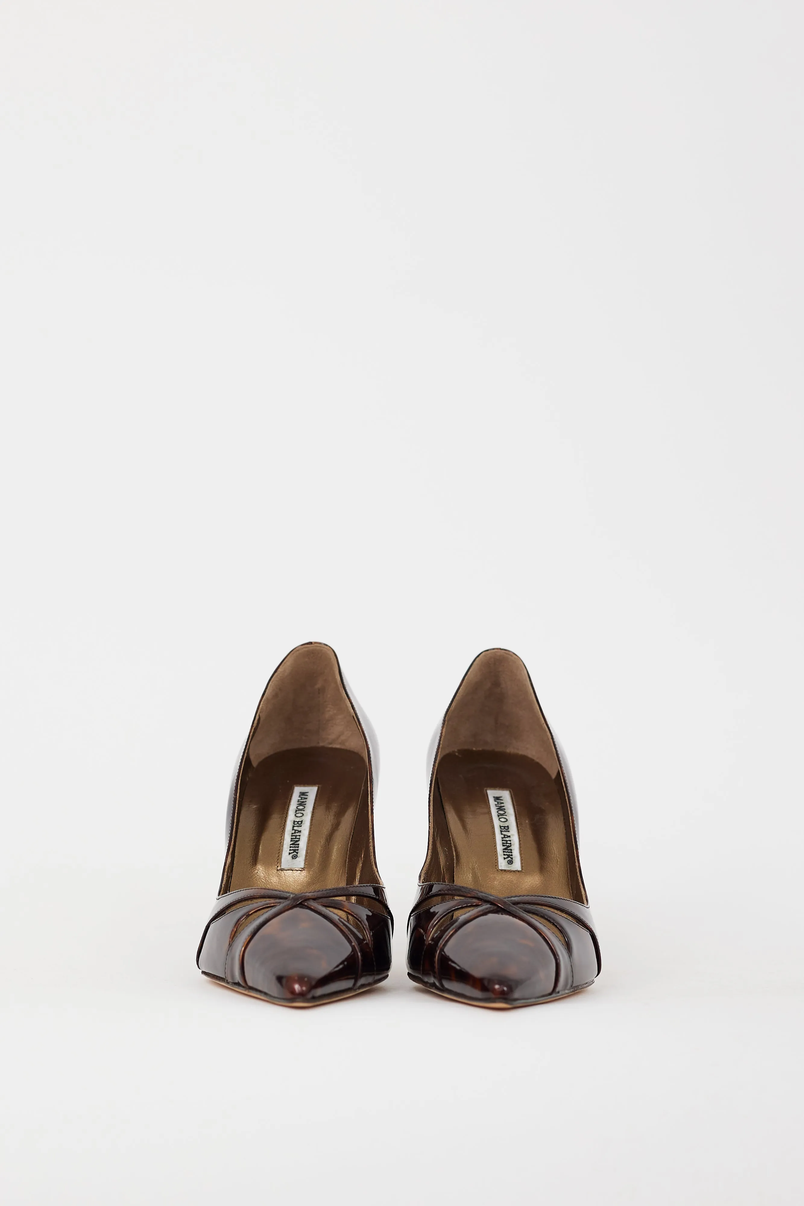 Brown Patent Leather Pointed Toe Pump