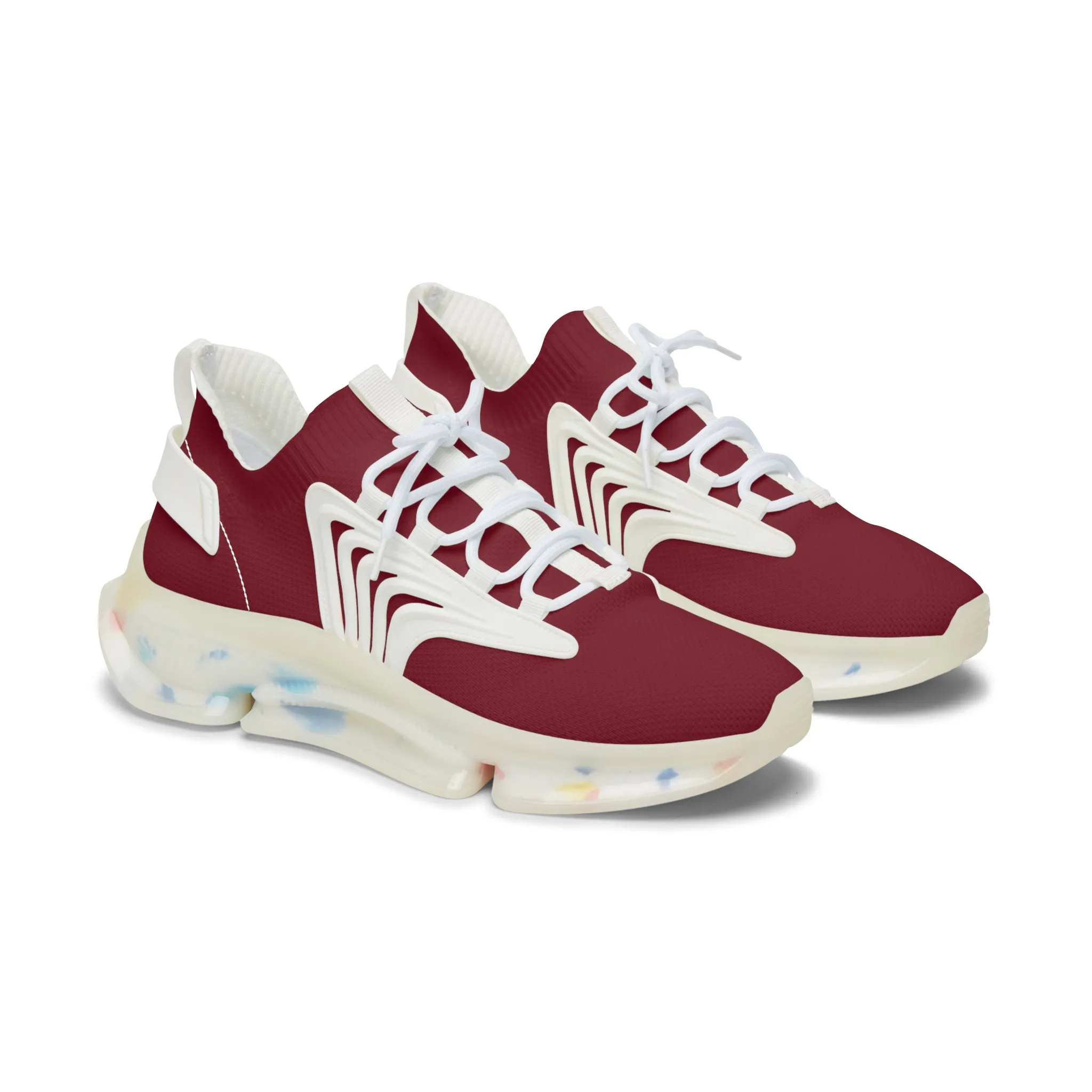 Burgundy Women's Mesh Sneakers