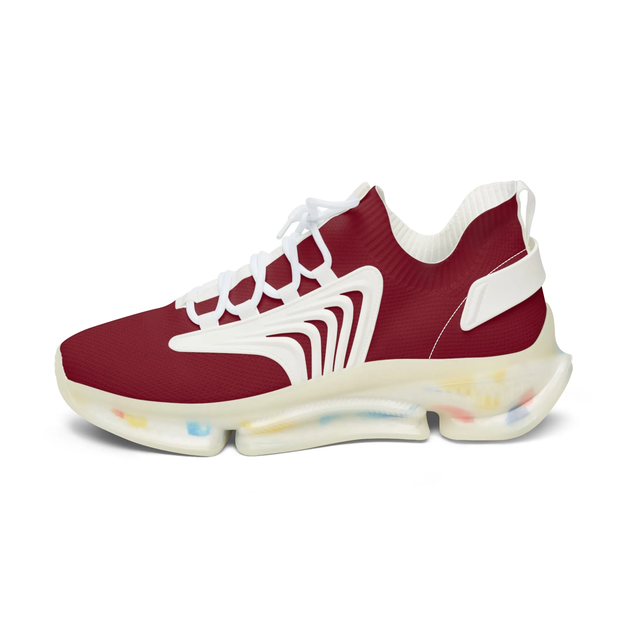 Burgundy Women's Mesh Sneakers