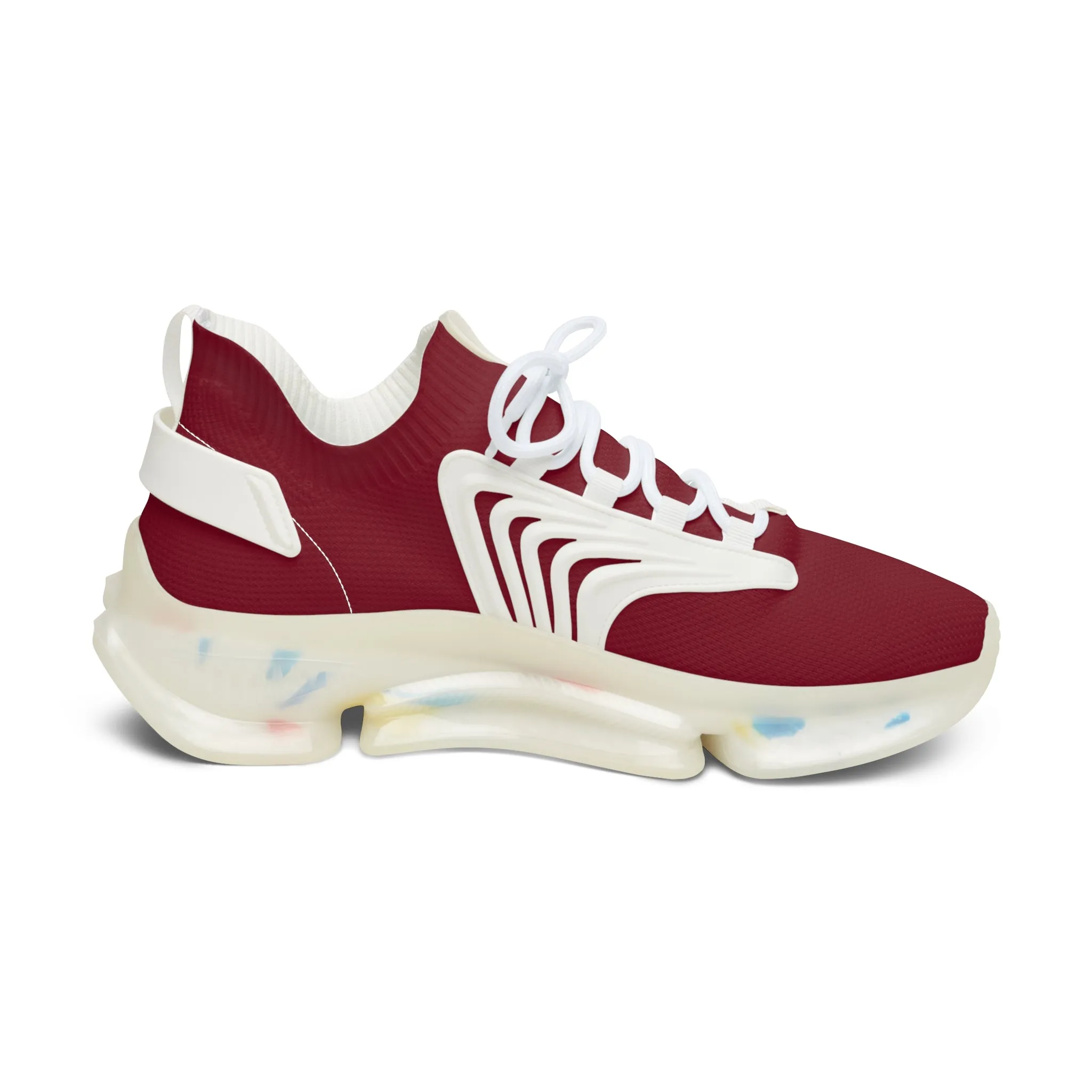Burgundy Women's Mesh Sneakers