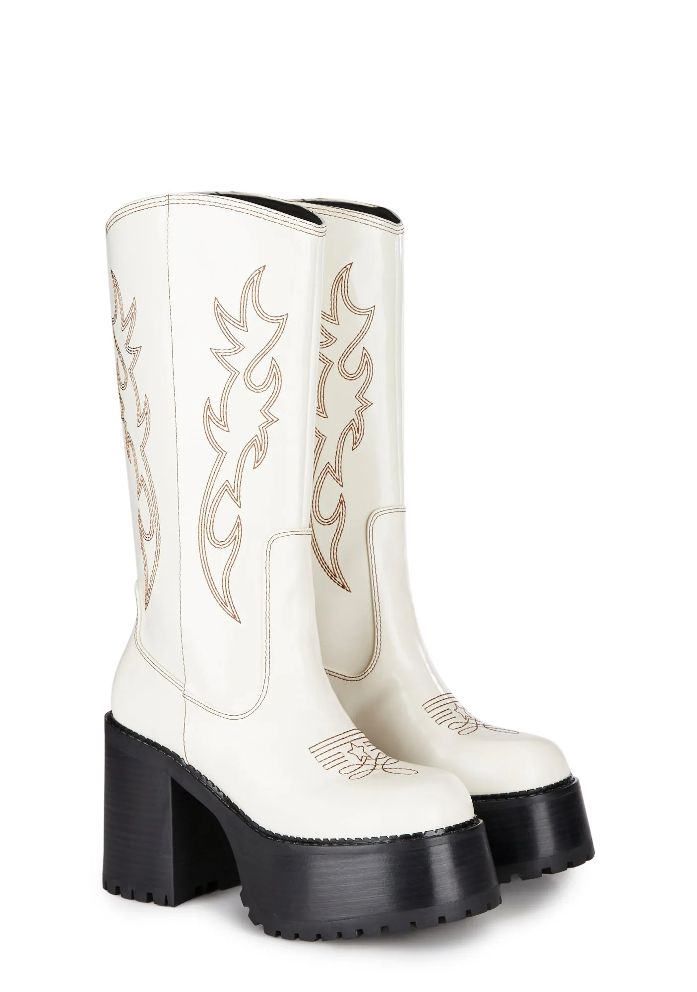 Canyon Town Western Boots - Cream