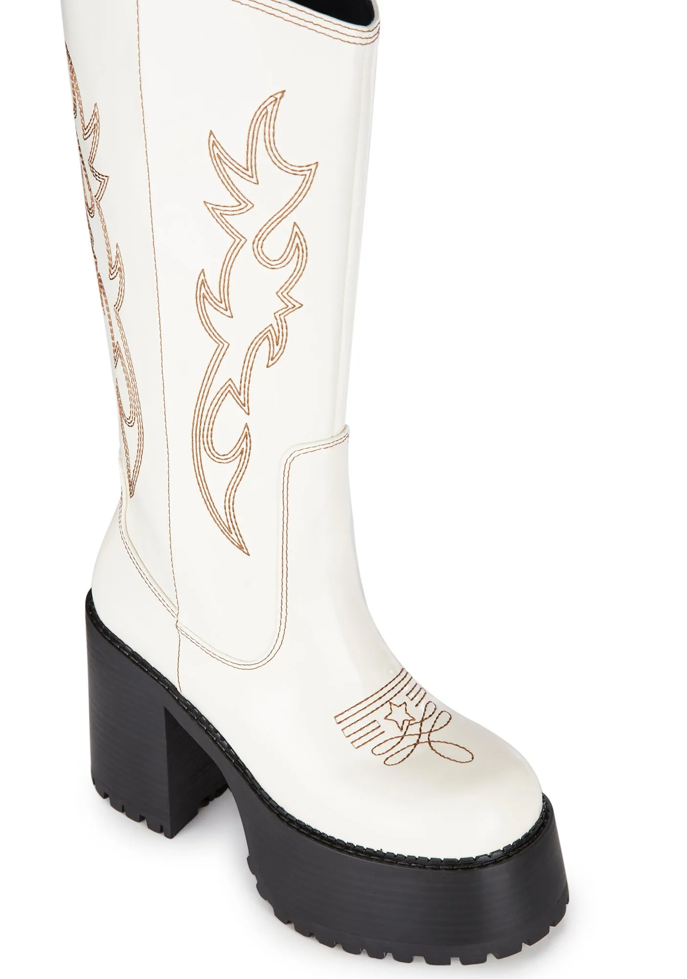Canyon Town Western Boots - Cream