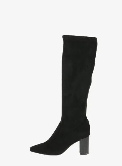 Caprice Black Suede Stretch  Point Toe Knee Boot