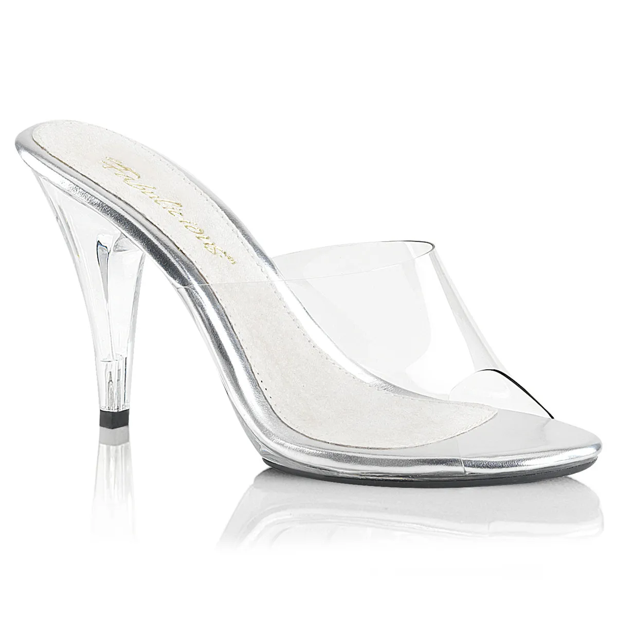 CARESS-401 Fabulicious Posing Comp 4" Heel Clear Sexy Slip On Shoes