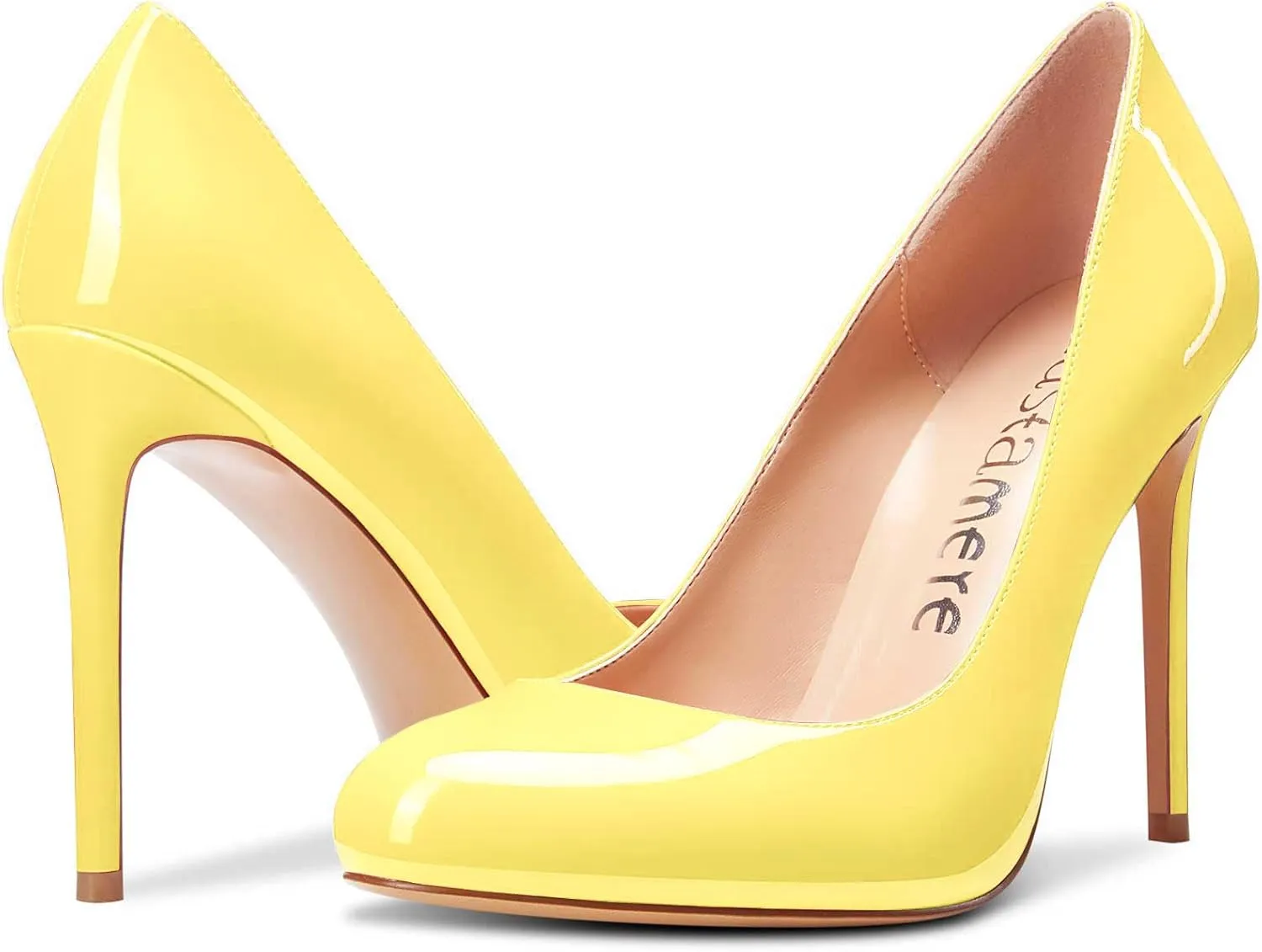 Castamere Womens Round Toe High Heels Pumps Slip On Stilettos 10CM Heel