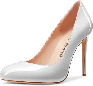 Castamere Womens Round Toe High Heels Pumps Slip On Stilettos 10CM Heel