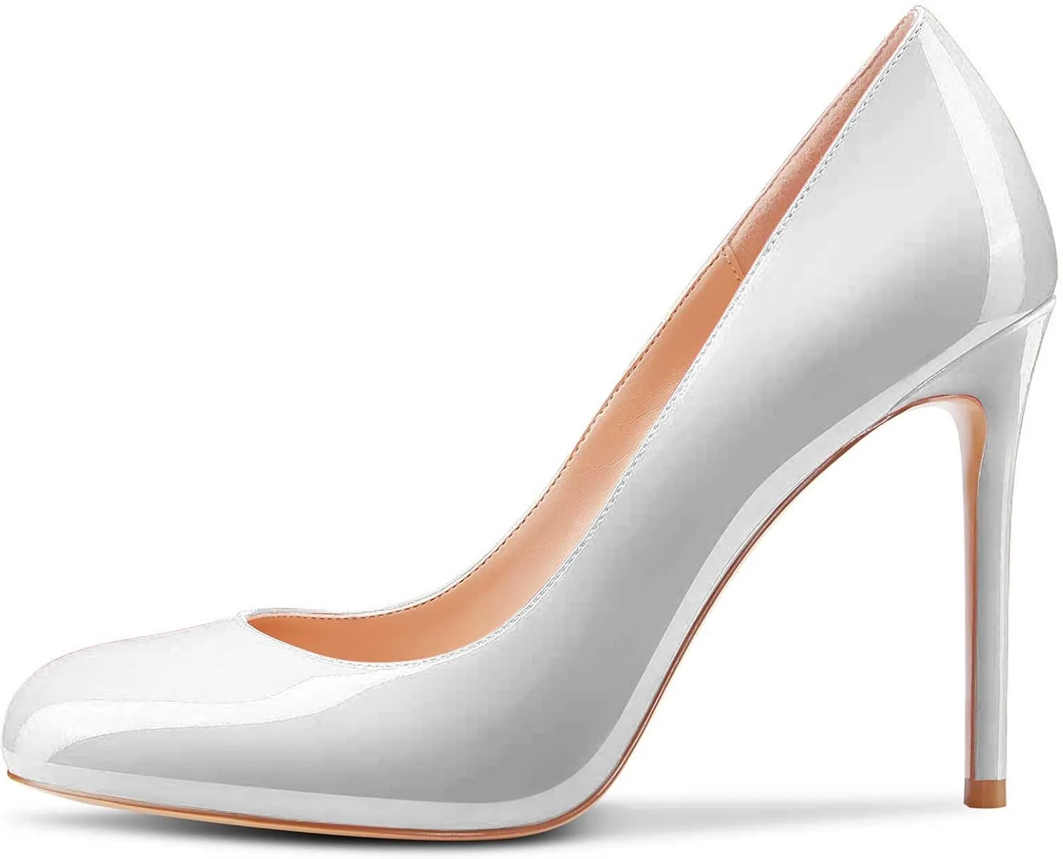 Castamere Womens Round Toe High Heels Pumps Slip On Stilettos 10CM Heel