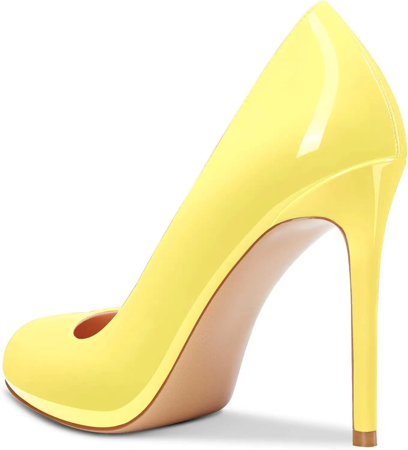 Castamere Womens Round Toe High Heels Pumps Slip On Stilettos 10CM Heel