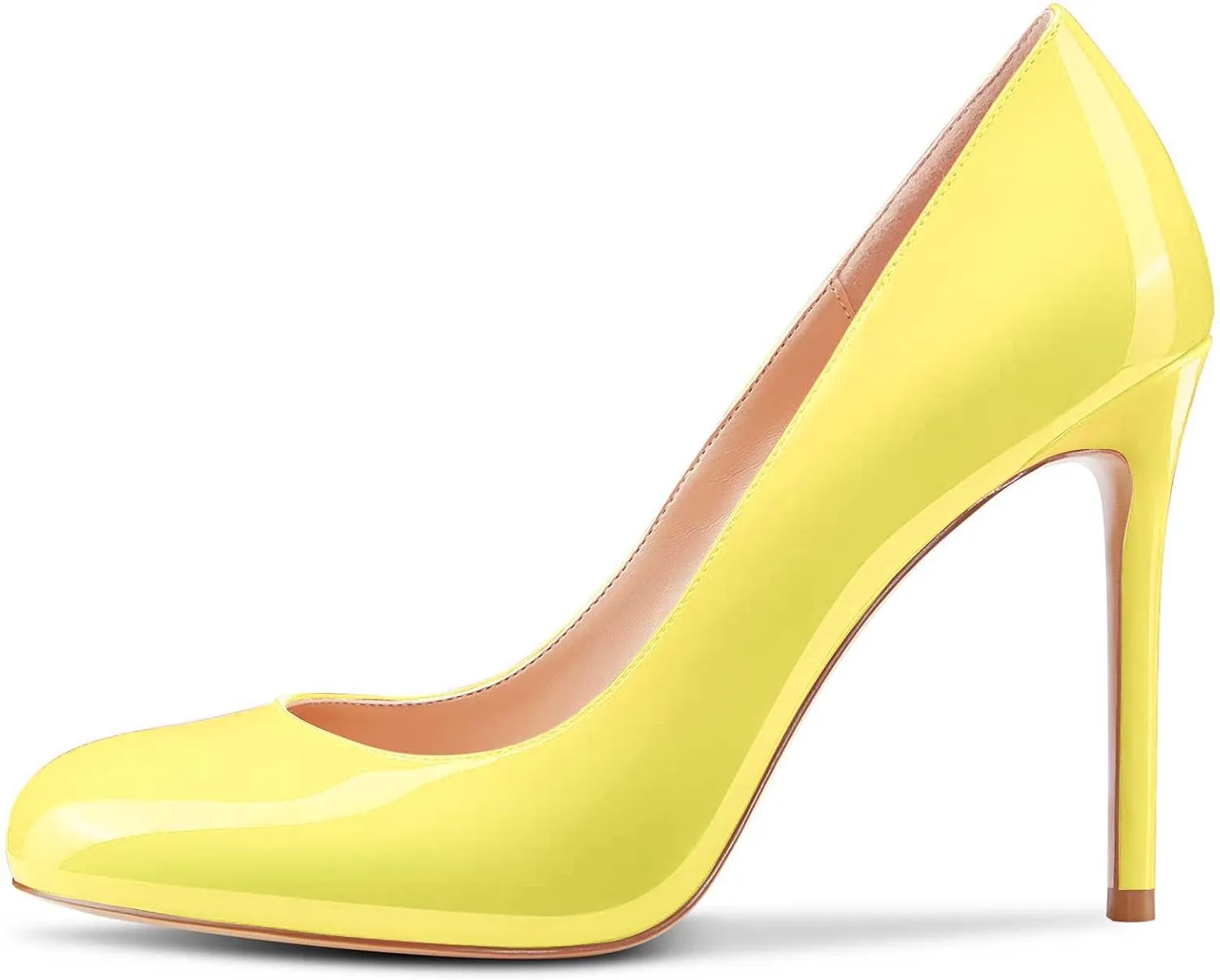 Castamere Womens Round Toe High Heels Pumps Slip On Stilettos 10CM Heel