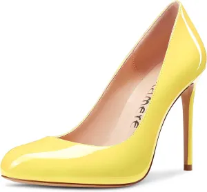 Castamere Womens Round Toe High Heels Pumps Slip On Stilettos 10CM Heel