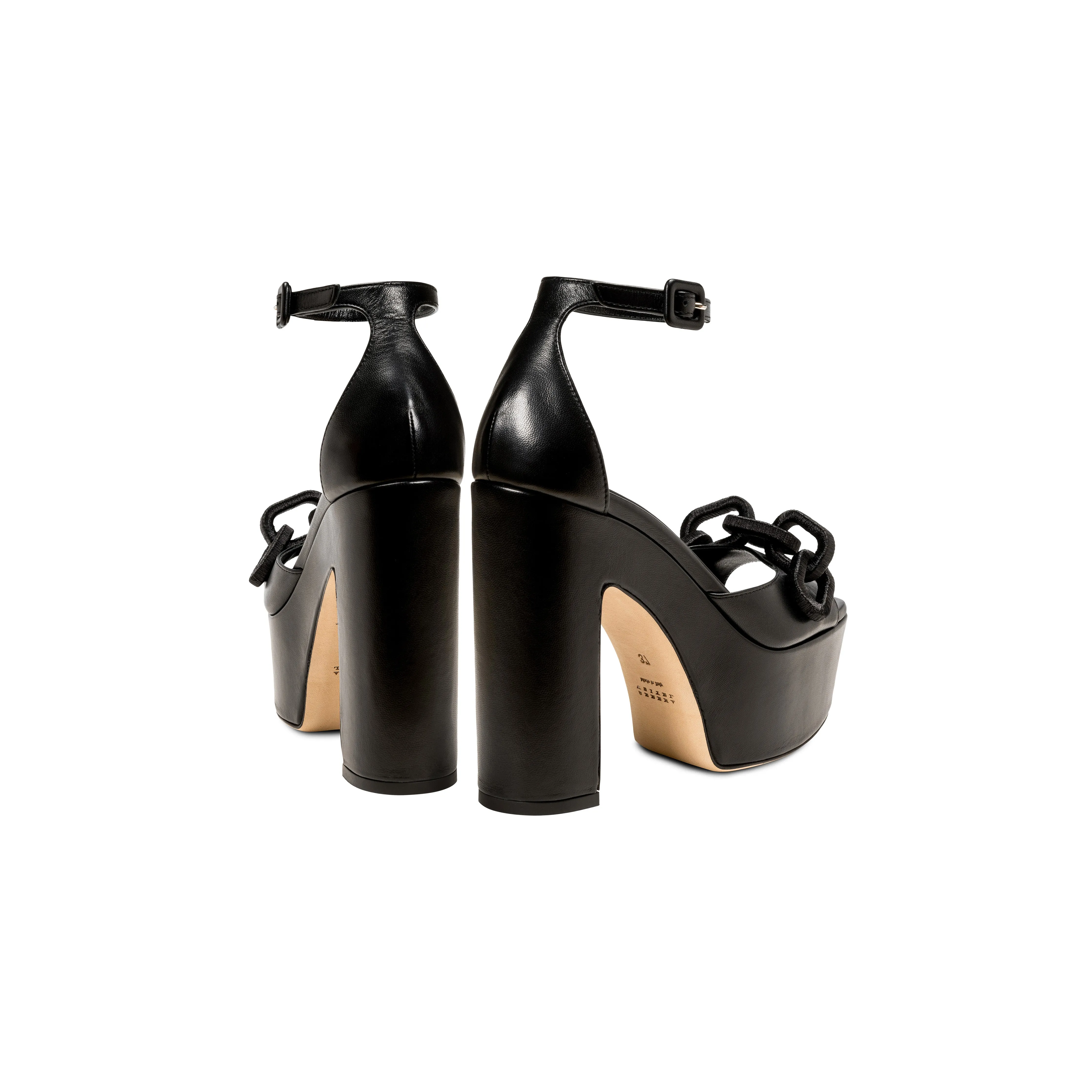 Catena Black Platform Ankle Sandal