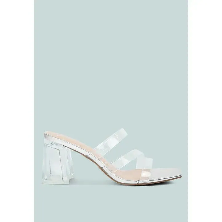 Chartz Multiple Straps Clear Heel Sandals