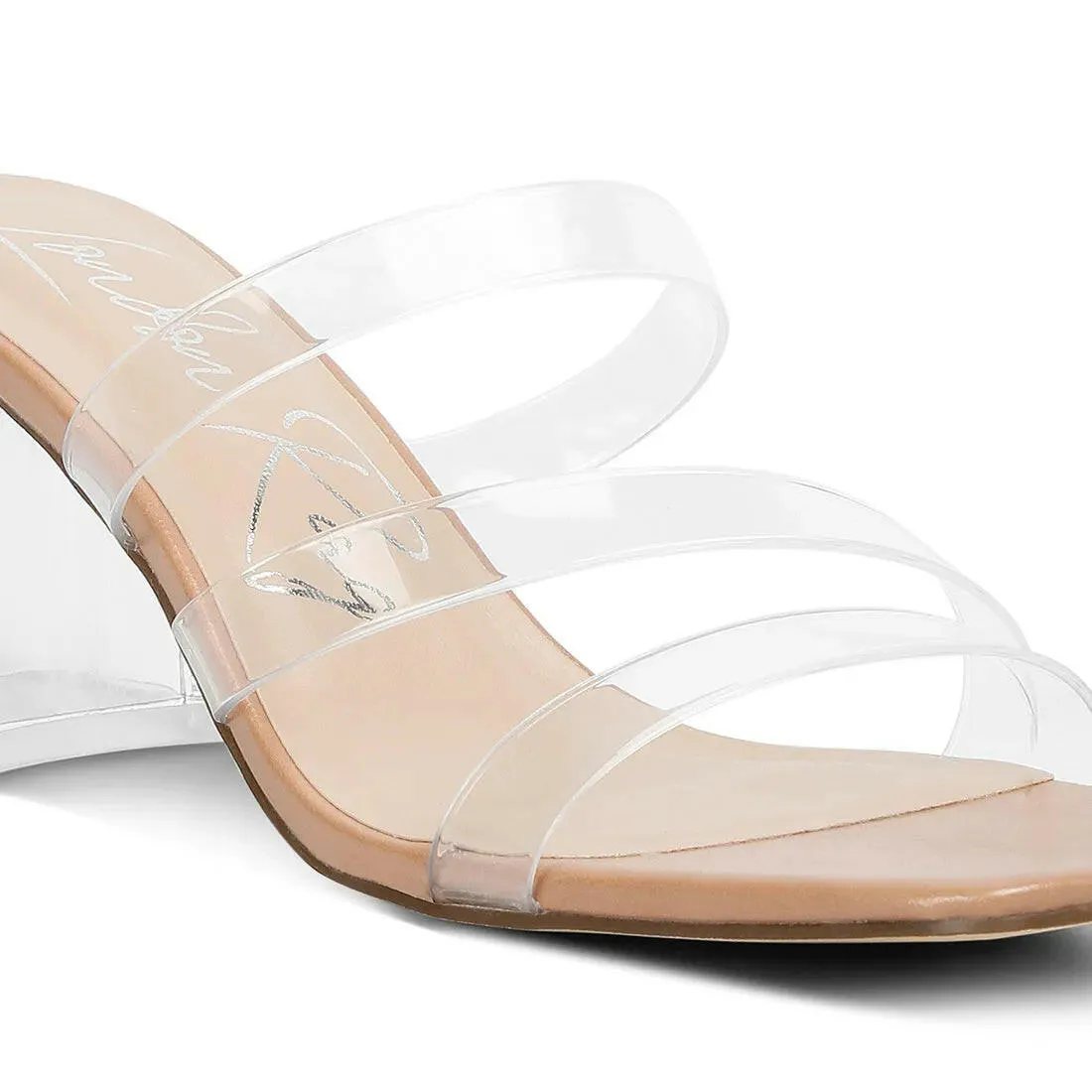 Chartz Multiple Straps Clear Heel Sandals