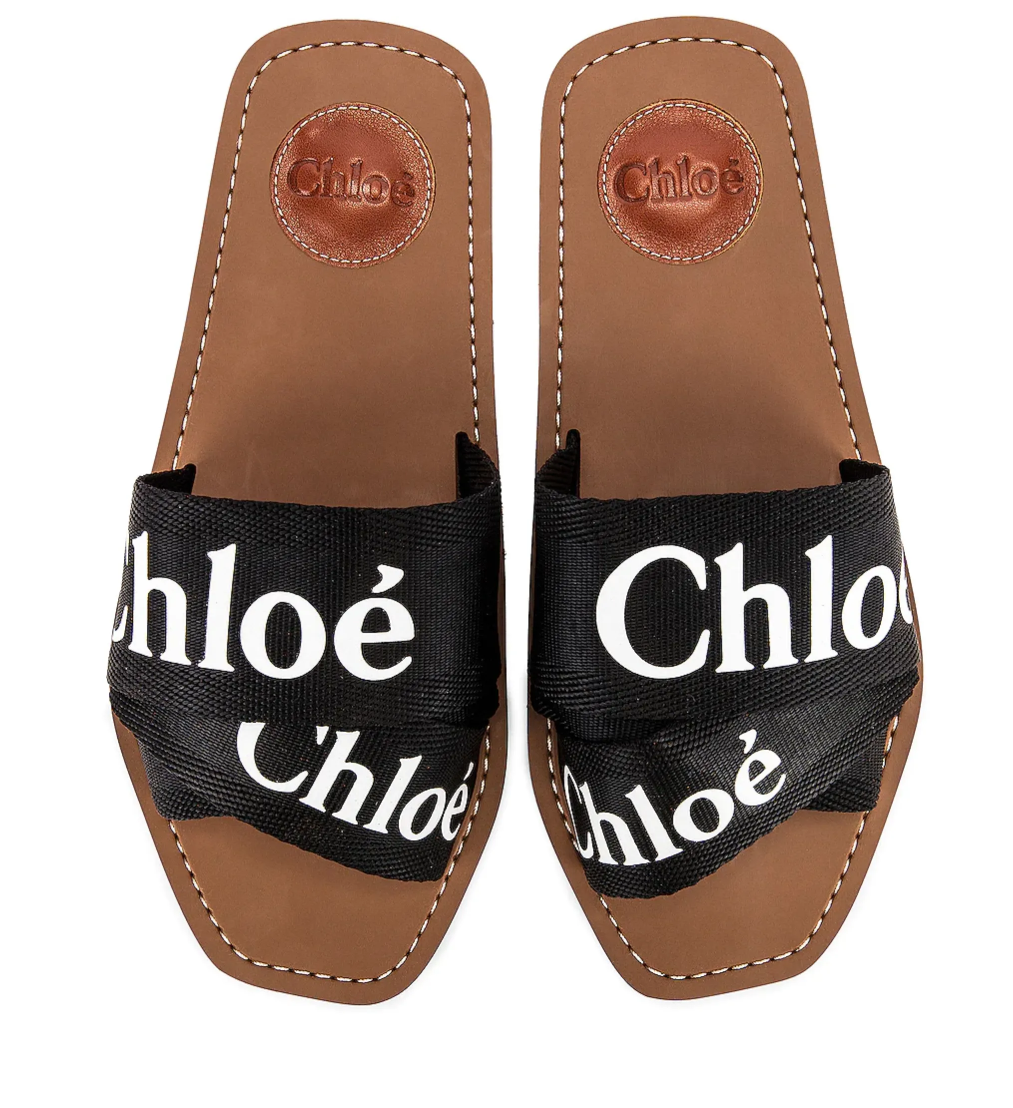 Chloé LOGO WOODY FLAT MULES