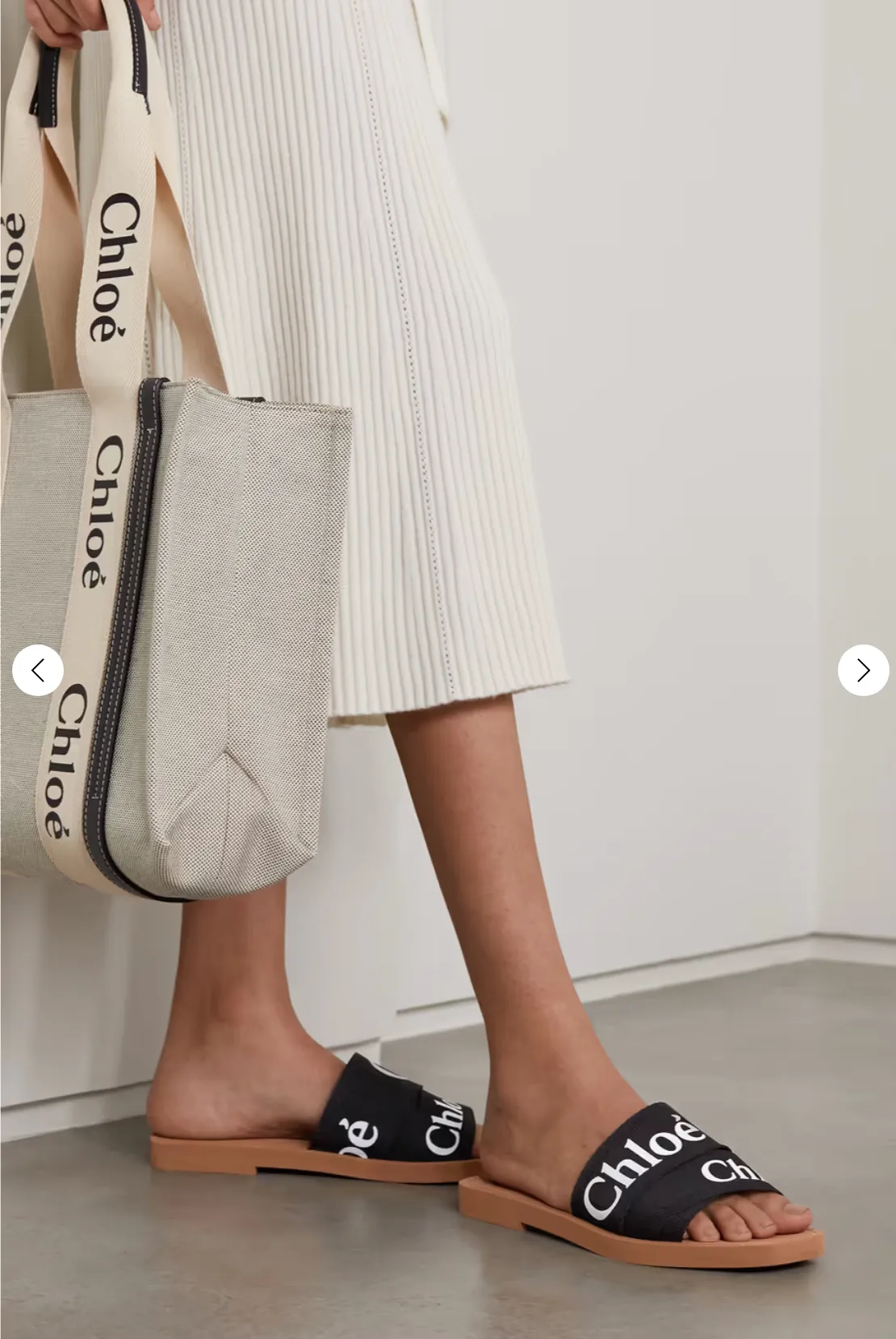 Chloé LOGO WOODY FLAT MULES