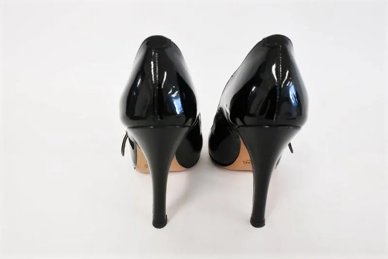 Chloe Mary Jane Pumps Black Patent Leather Heel Size 36