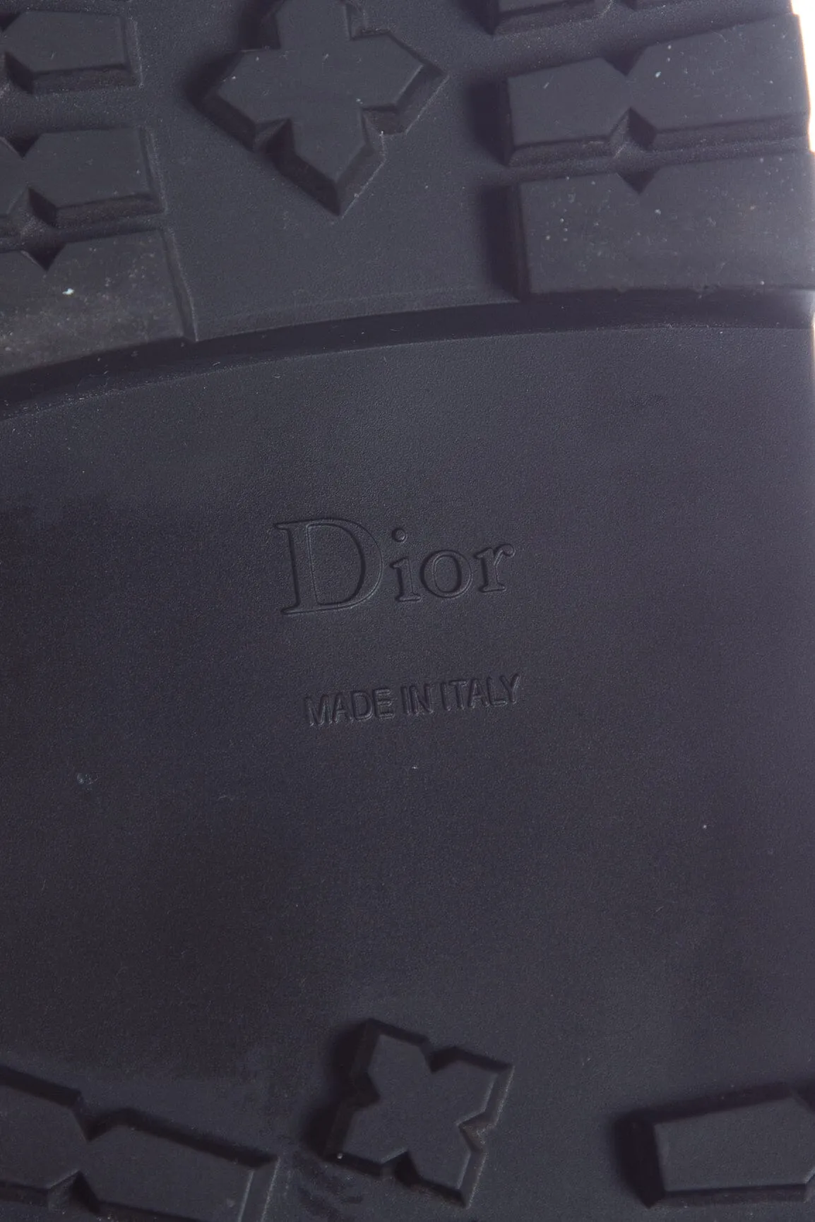 Christian Dior Black Leather Lasercut Combat Boots SZ 40