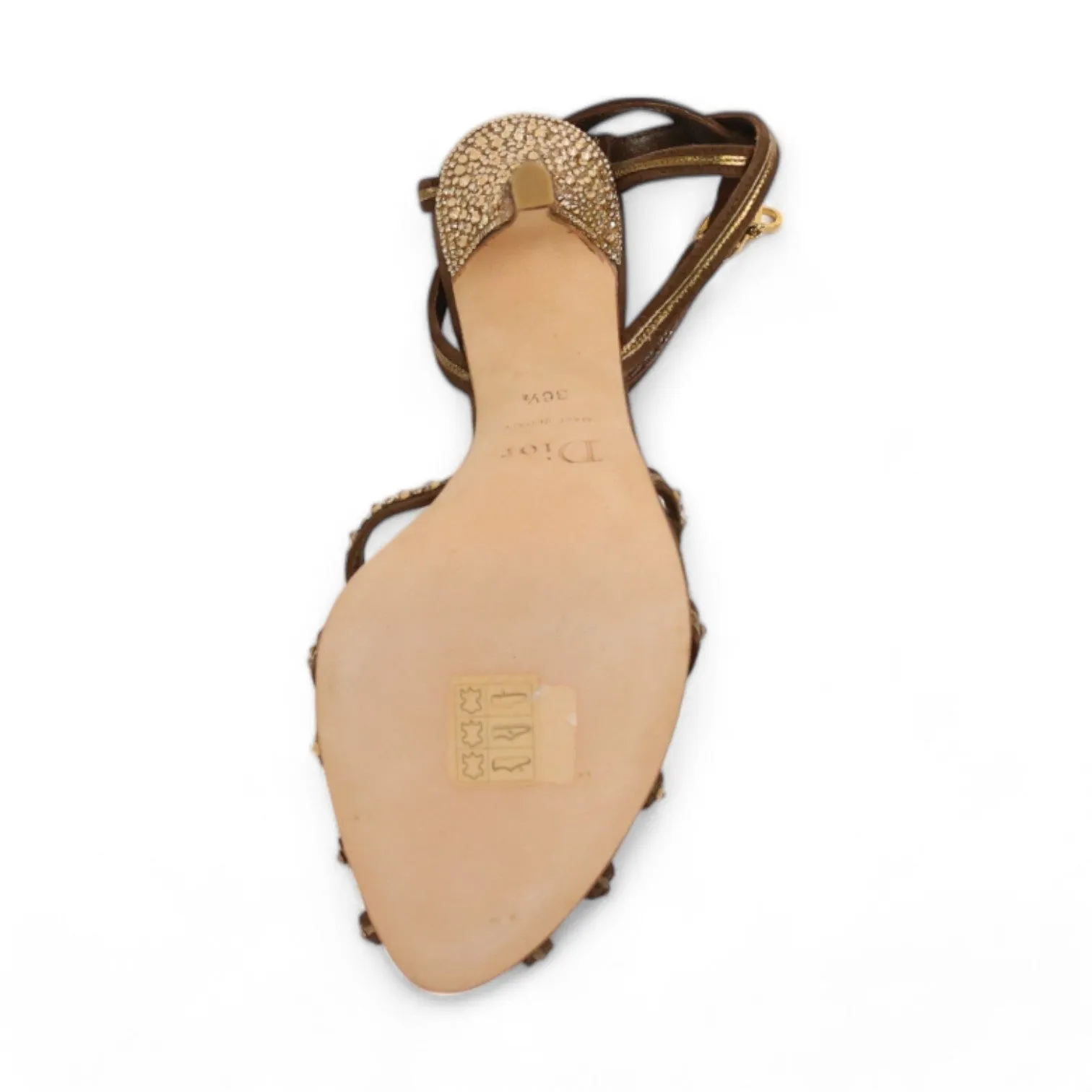 Christian Dior Downtown Women's Shoes Suede / Calf-Skin Leather Crystalized Sandals (CDWCRY39)