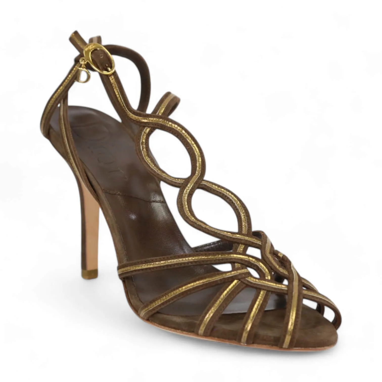 Christian Dior Downtown Women's Shoes Suede / Calf-Skin Leather Sandals (CDW39)