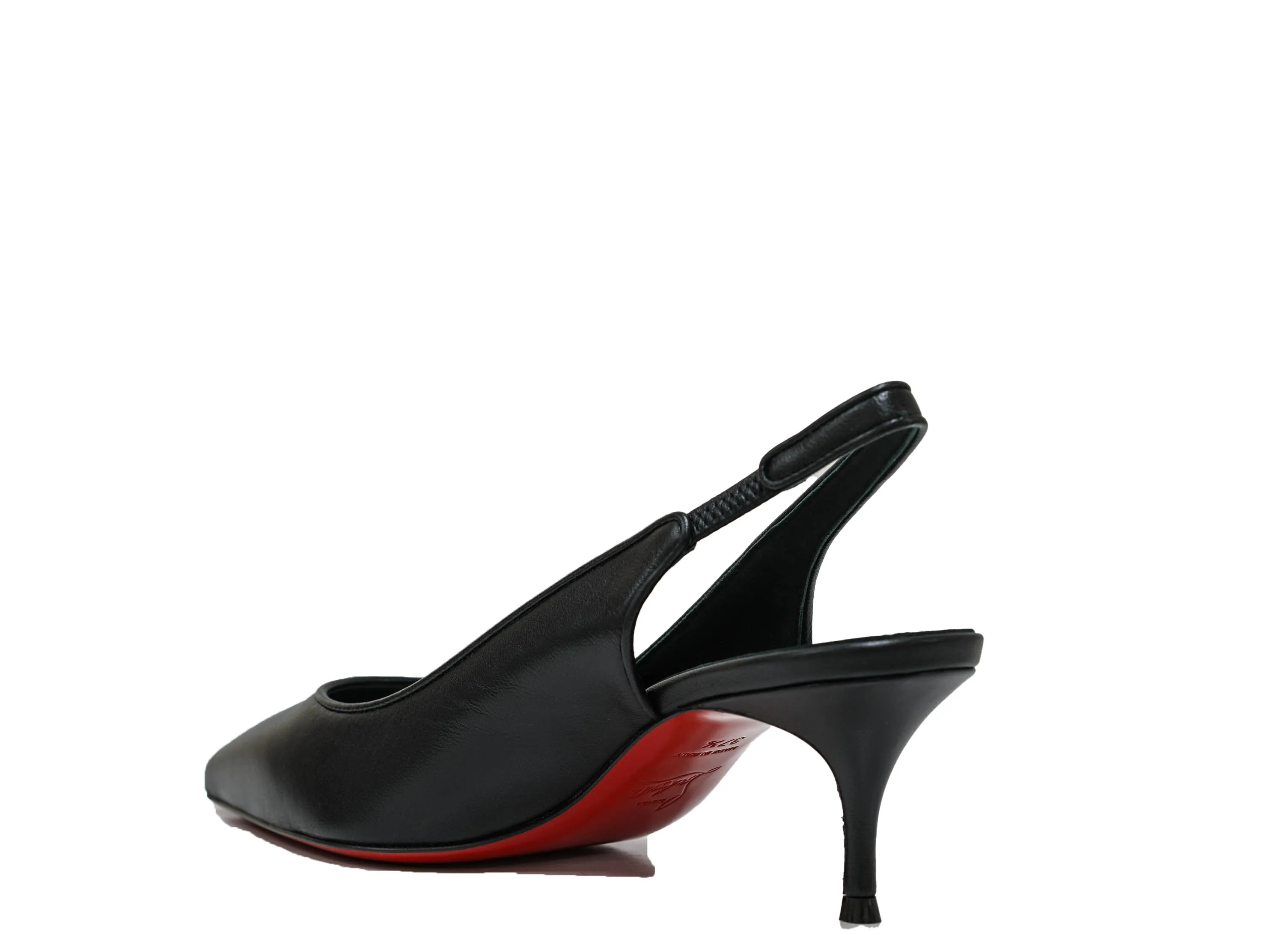 Christian Louboutin Women's Black Leather Slingback Kate55 40% OFF