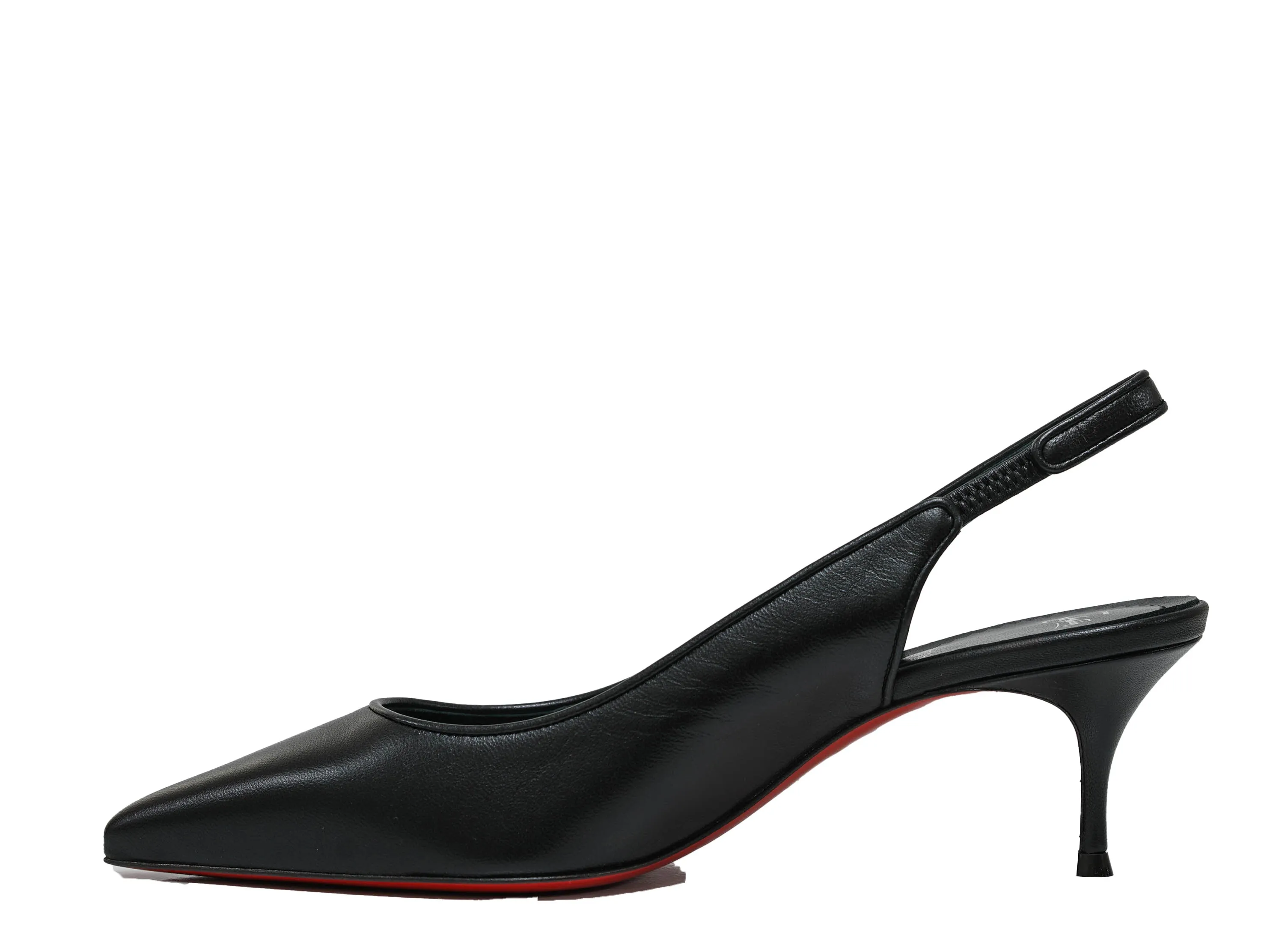 Christian Louboutin Women's Black Leather Slingback Kate55 40% OFF